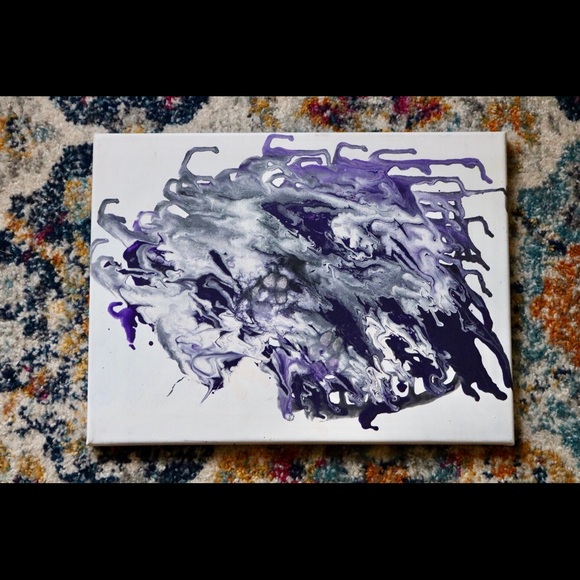 NWT Handmade Painted Marble Abstract Wall Canvas ! - Picture 2 of 8